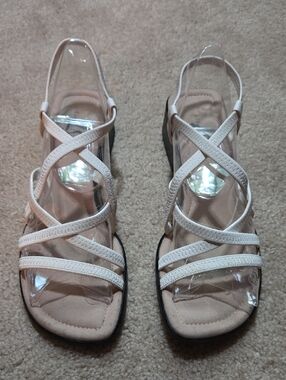 Life Stride Women's Crisscross Slingback Sandals in Light Beige